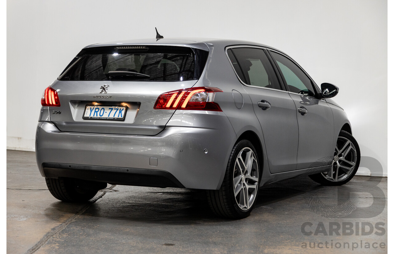 2/2015 Peugeot 308 Allure Premium T9 5d Hatchback Artense Grey Turbo 1.6L