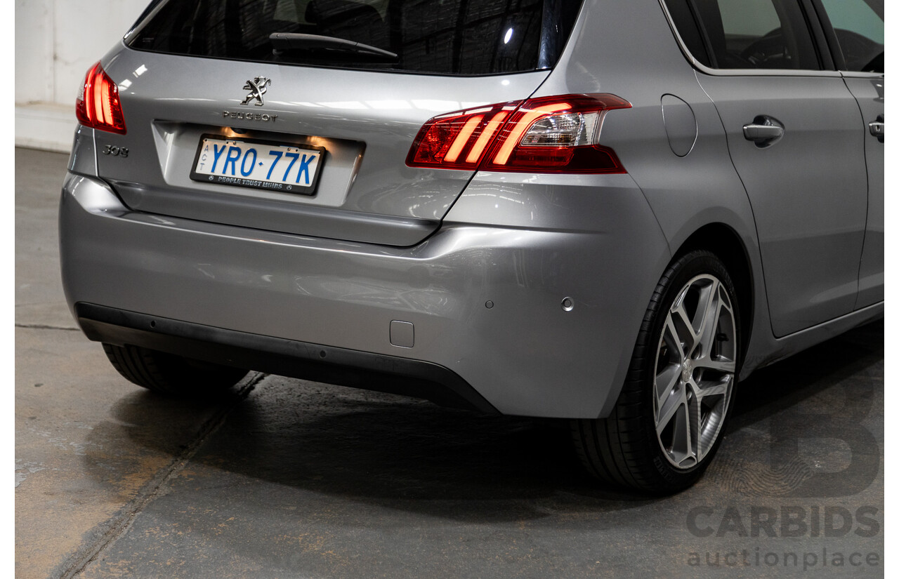 2/2015 Peugeot 308 Allure Premium T9 5d Hatchback Artense Grey Turbo 1.6L