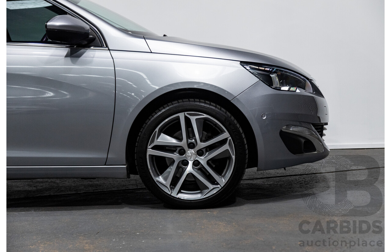 2/2015 Peugeot 308 Allure Premium T9 5d Hatchback Artense Grey Turbo 1.6L