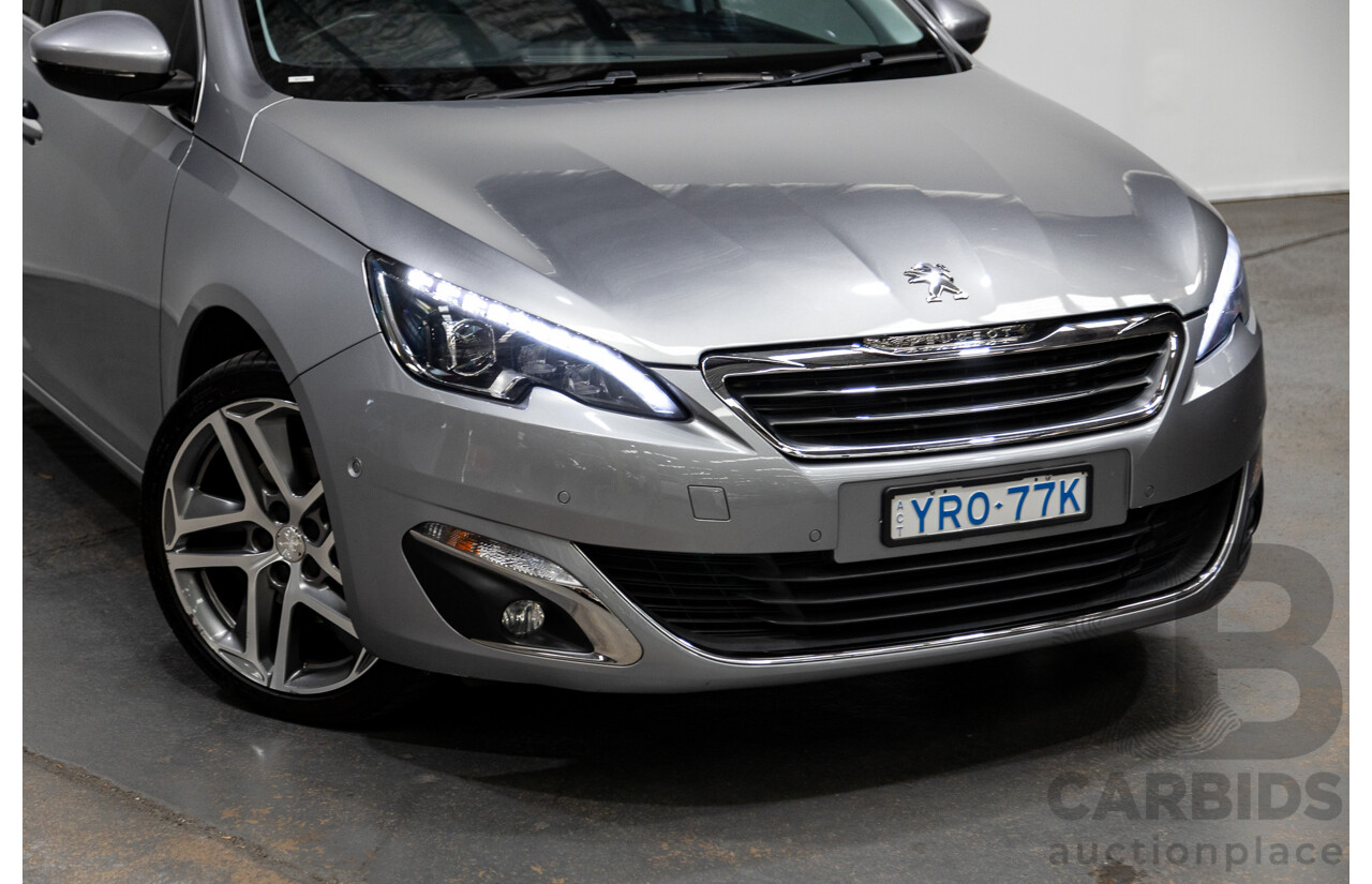 2/2015 Peugeot 308 Allure Premium T9 5d Hatchback Artense Grey Turbo 1.6L