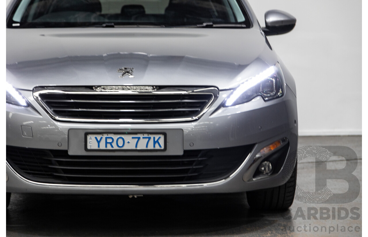 2/2015 Peugeot 308 Allure Premium T9 5d Hatchback Artense Grey Turbo 1.6L