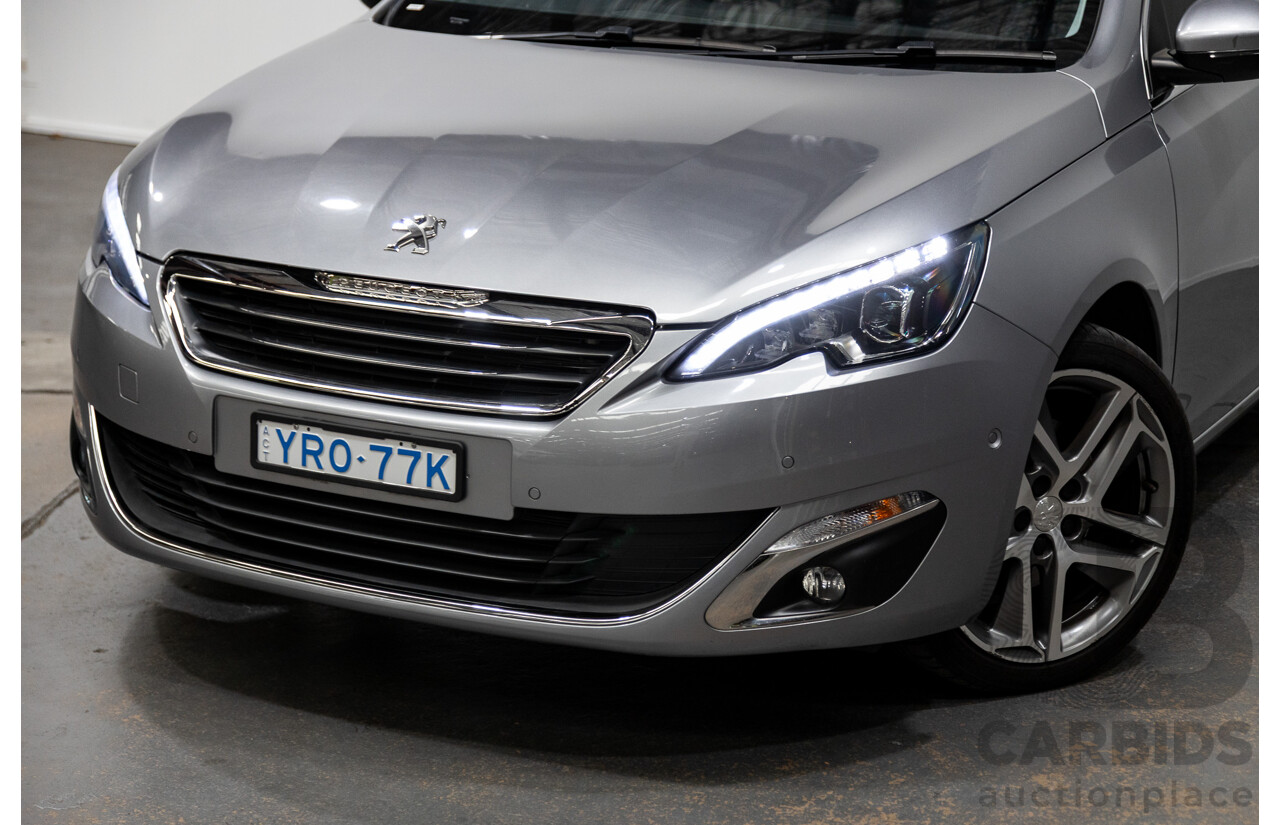 2/2015 Peugeot 308 Allure Premium T9 5d Hatchback Artense Grey Turbo 1.6L