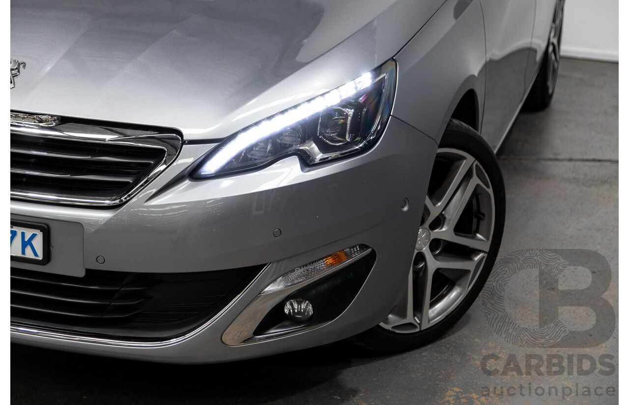 2/2015 Peugeot 308 Allure Premium T9 5d Hatchback Artense Grey Turbo 1.6L