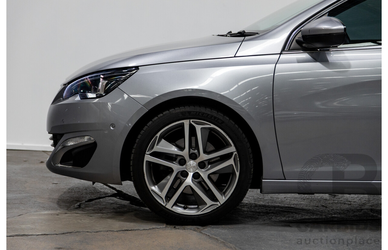 2/2015 Peugeot 308 Allure Premium T9 5d Hatchback Artense Grey Turbo 1.6L