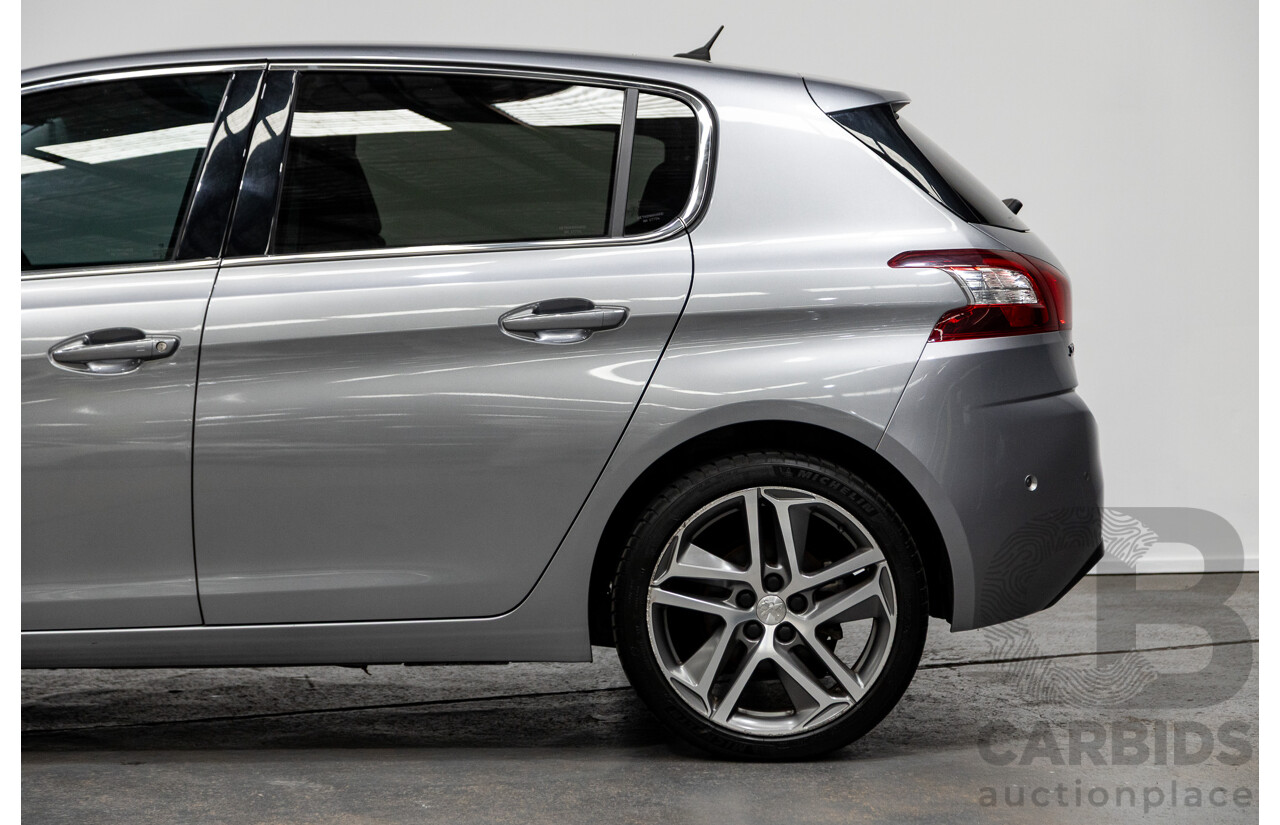 2/2015 Peugeot 308 Allure Premium T9 5d Hatchback Artense Grey Turbo 1.6L