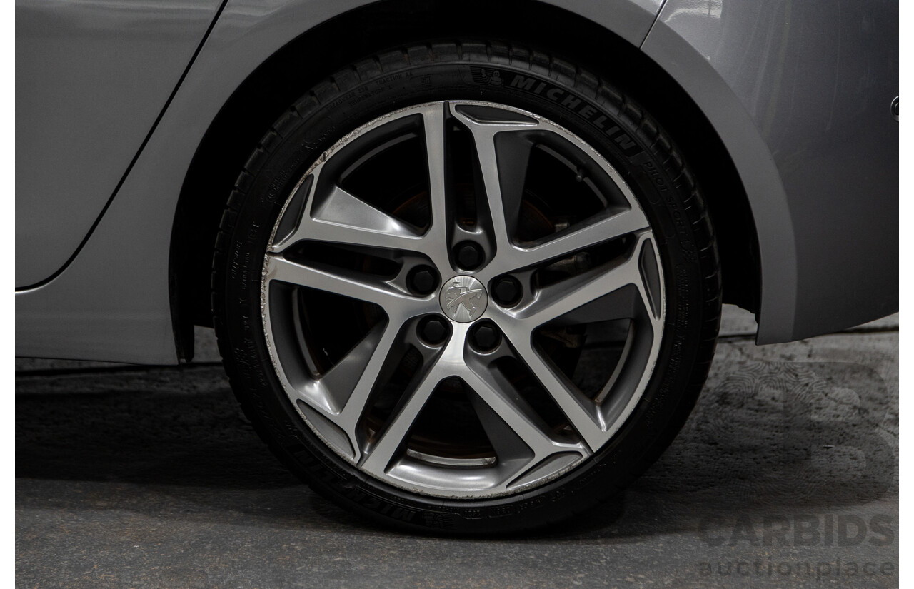 2/2015 Peugeot 308 Allure Premium T9 5d Hatchback Artense Grey Turbo 1.6L
