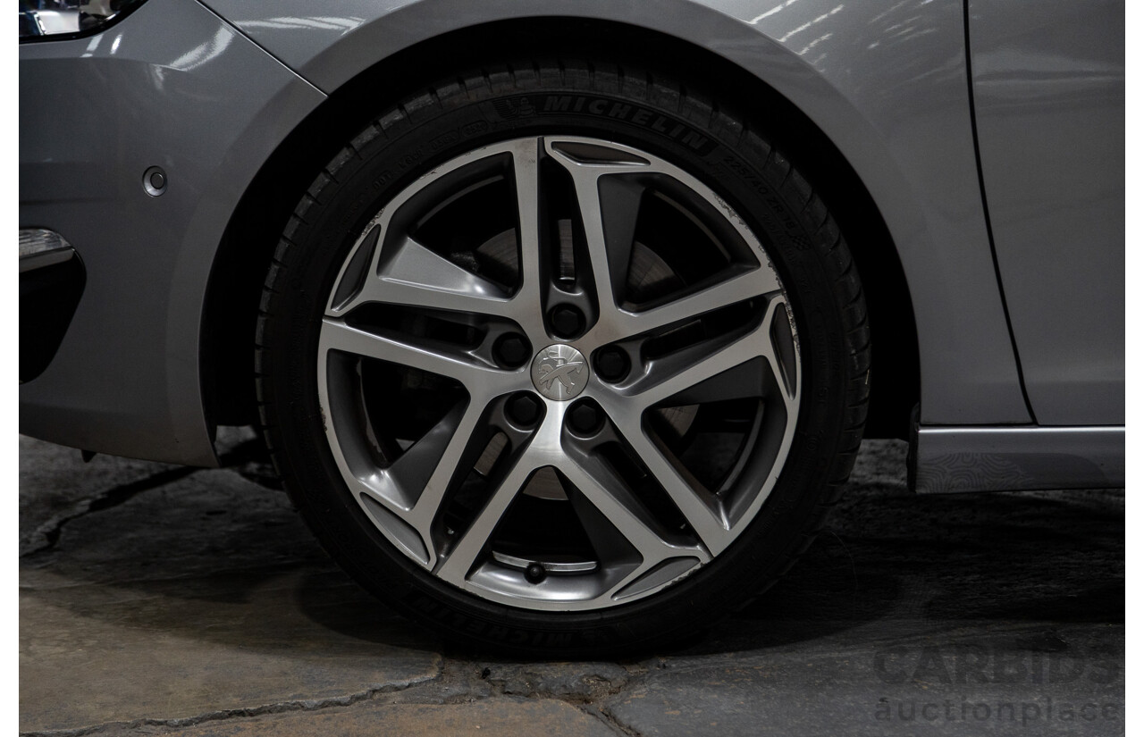 2/2015 Peugeot 308 Allure Premium T9 5d Hatchback Artense Grey Turbo 1.6L