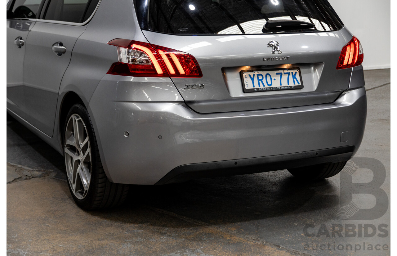 2/2015 Peugeot 308 Allure Premium T9 5d Hatchback Artense Grey Turbo 1.6L