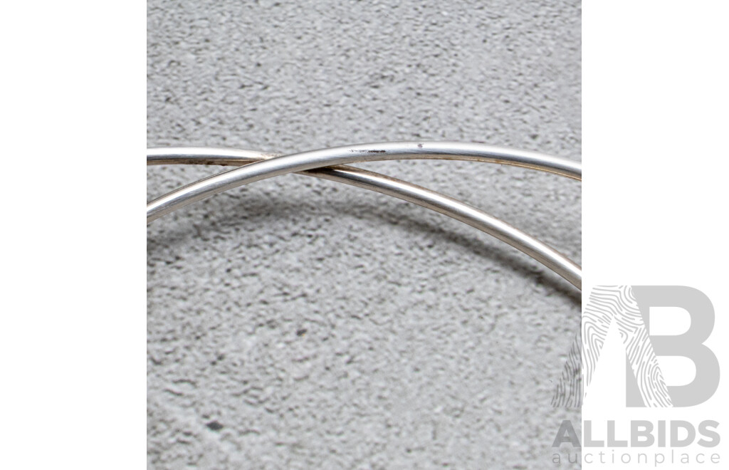 Georg Jensen Sterling Silver 'alliance' Neckring #554, Designed by Allan Scharff for GJ, 53 Grams