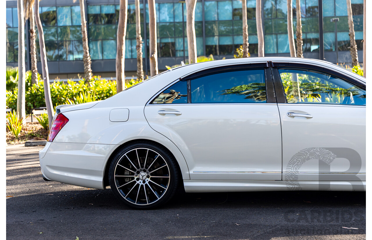 6/2008 Mercedes-Benz S63 AMG 221 07 Upgrade 4d Sedan Designo Mystic White II V8 6.2L - IMPORT