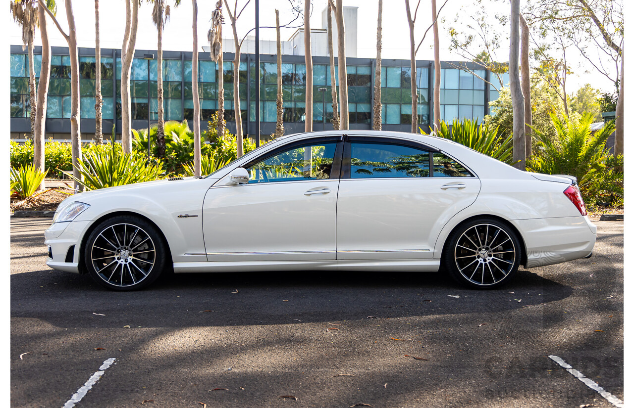 6/2008 Mercedes-Benz S63 AMG 221 07 Upgrade 4d Sedan Designo Mystic White II V8 6.2L - IMPORT