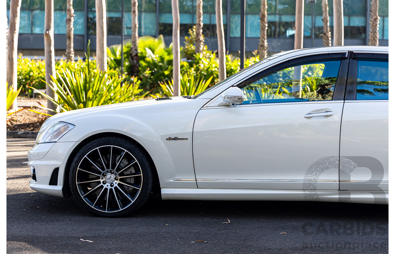 6/2008 Mercedes-Benz S63 AMG 221 07 Upgrade 4d Sedan Designo Mystic White II V8 6.2L - IMPORT