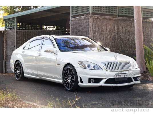 6/2008 Mercedes-Benz S63 AMG 221 07 Upgrade 4d Sedan Designo Mystic White II V8 6.2L - IMPORT