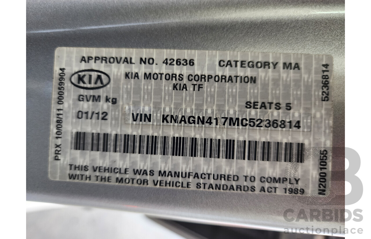 1/2012 Kia Optima Platinum TF 4d Sedan Silver 2.4L