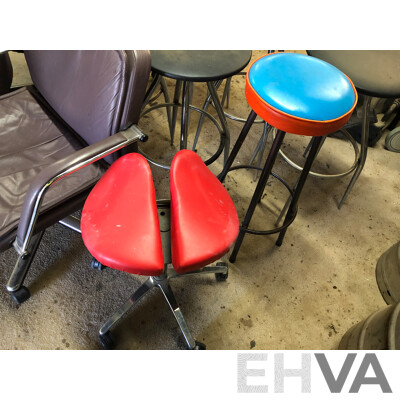 Office Chairs, Gaslift Stools and Bar Stools - Lot of 11