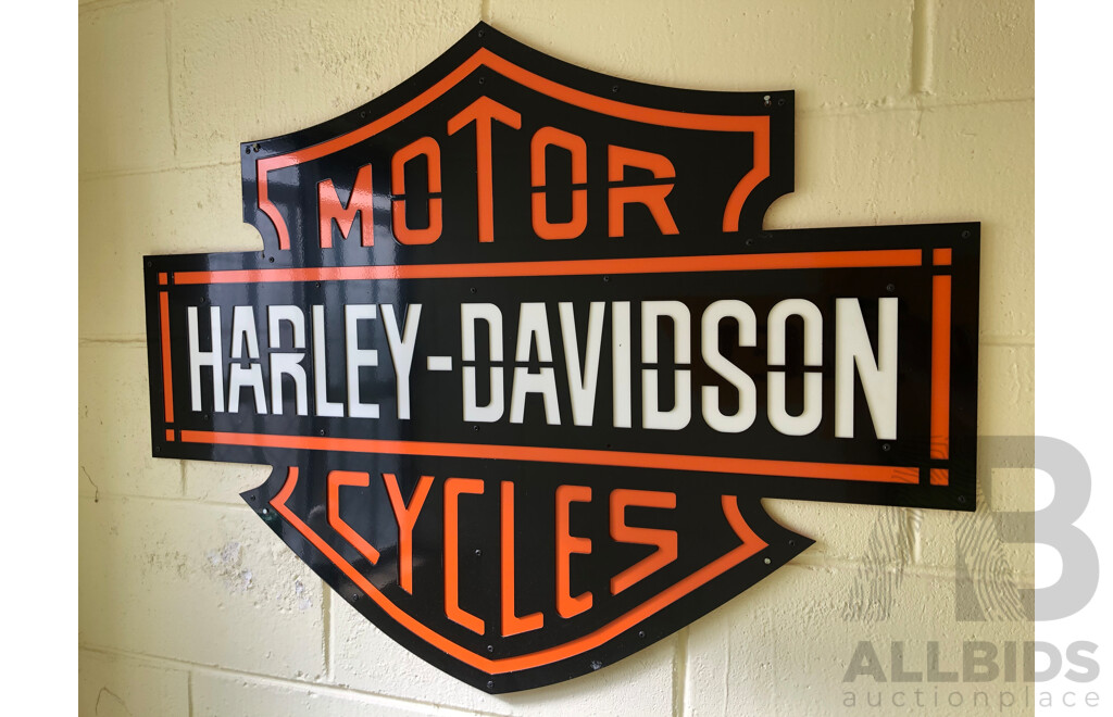 Pierced Metal Harley Davidson Motorcycles Wall Plaque