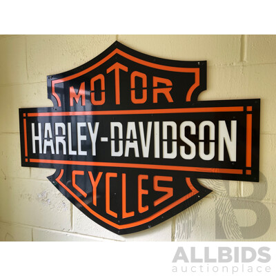 Pierced Metal Harley Davidson Motorcycles Wall Plaque