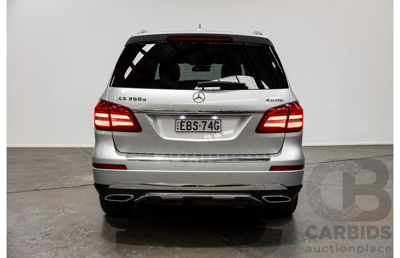 04/2016 Mercedes-Benz GLS350D 4MATIC (AWD) X166 4D Wagon Iridium Silver Metallic Turbo Diesel 3.0L - 7 Seats