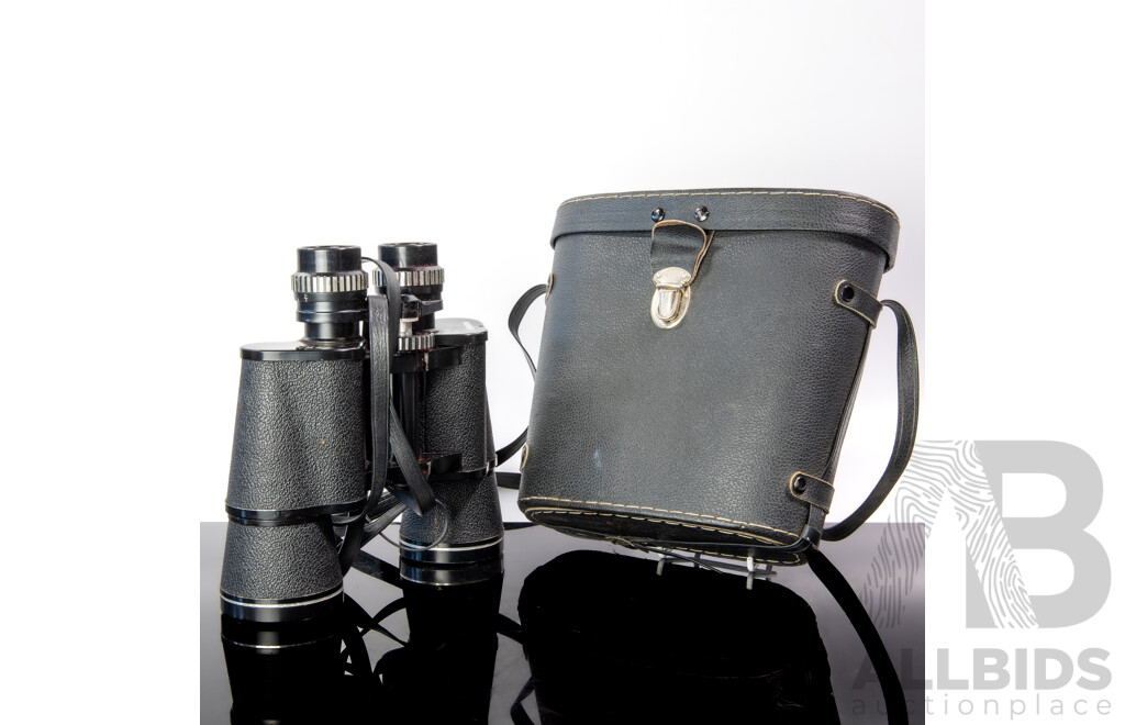 Pair Vintage Hanimex 7 X 50, 7.1, Fully Coated Optics Binoculars in Carry Case