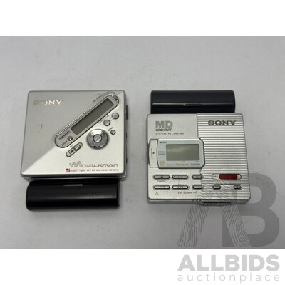 Sony Walkman Mini Disc Recorders - Lot of 2