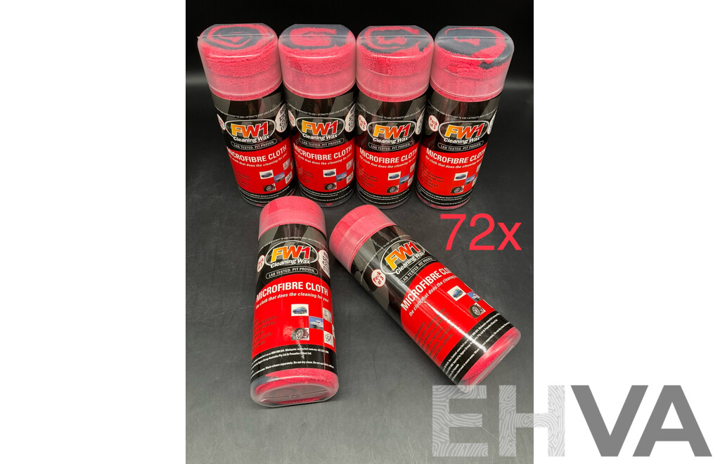 BULK LOT - FW1 Premium Microfibre Cloth Pack of 3 Red/Black - Lot of 72