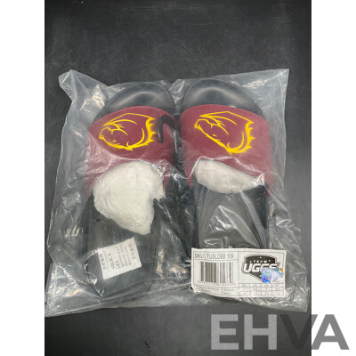 TEAM KICKS NRL Brisbane Broncos Unisex Slides Size Mens US 8.5, Womens US9.5 - Lot of 6