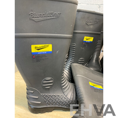 BLUNDSTONE Waterproof Safety Gumboots Size Mens UK 7 X 4, BATA Utility Gumboots Size 7/8 X6 - Lot of 10 - ORP $699