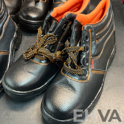 10 Pairs Safety Shoes Black/Orange - Size 45/46