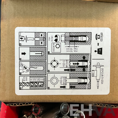 50 PCS HILTI Drop-in Anchor Flush Anchor HKD-SR M12x50 (247954) - Total in 2 Boxes  - ORP $1,290