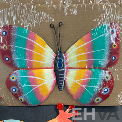 Bulk Lot of Metal Decoration Iron Wall Art Reptile/ Butterfly