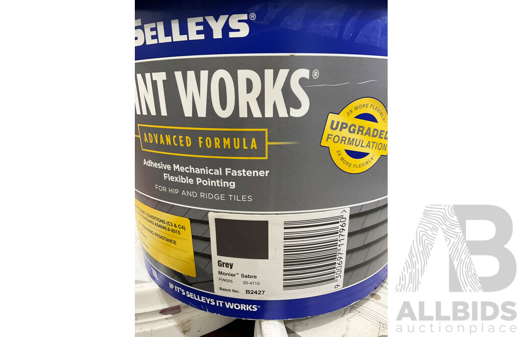 DULUX Weathershield Low Sheen Outdoor Paint - PREMIX (2021/2022) SELLEYS Adhesive Mechanical Fastener Grey - LOT of 5