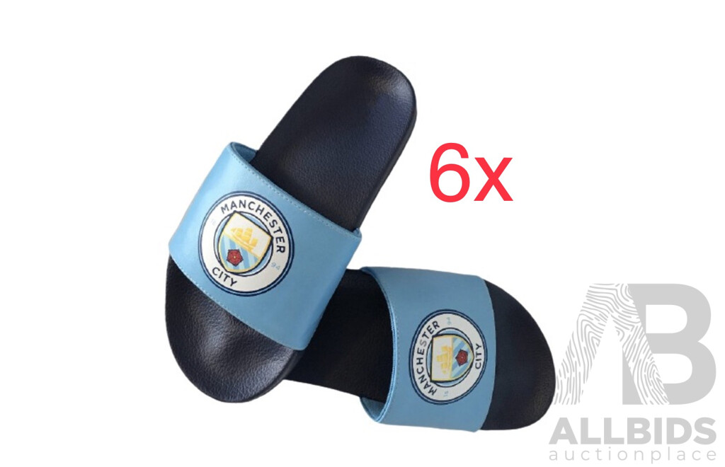 TEAM KICKS Manchester City Mens Slides Size US 9 - Lot of 6