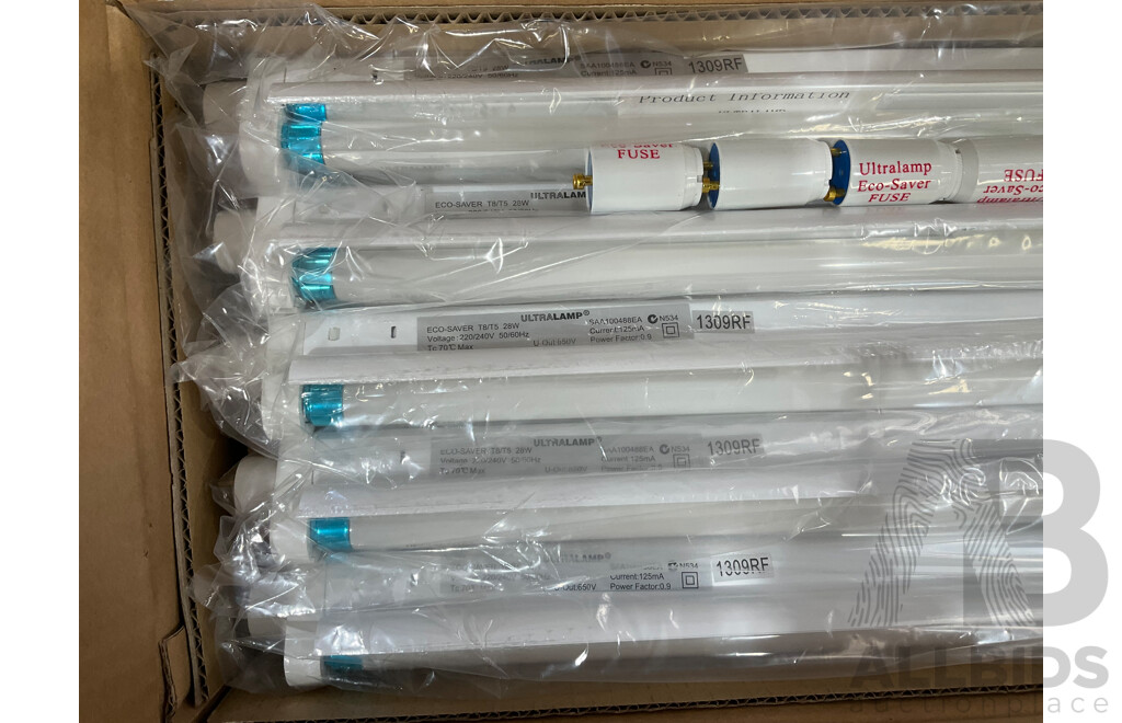 Lawell Lighting Emergency Batten (LWB218-PE) X9, Ultralamp Eco-saver T8/T5 28W SMDTube Light 1.2m X20 - Lot of 29