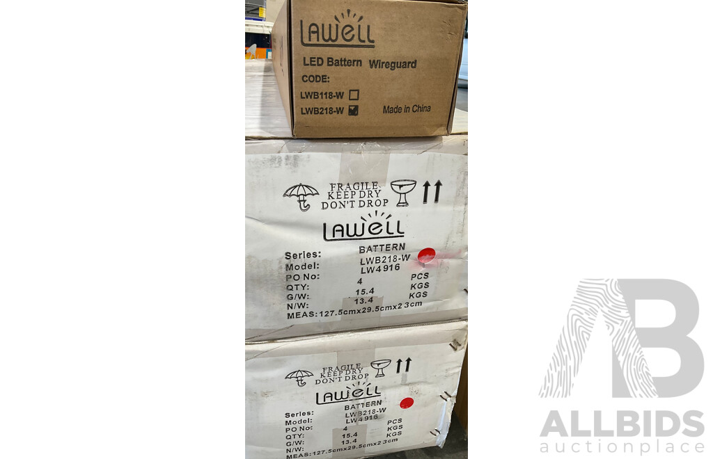 Lawell Lighting Emergency Batten (LWB218-PE) X9, Ultralamp Eco-saver T8/T5 28W SMDTube Light 1.2m X20 - Lot of 29