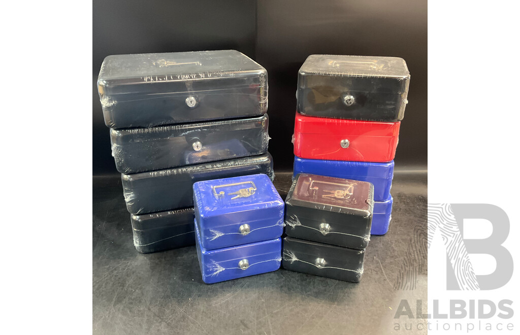 12x Lockable Cash Box in 3 Size