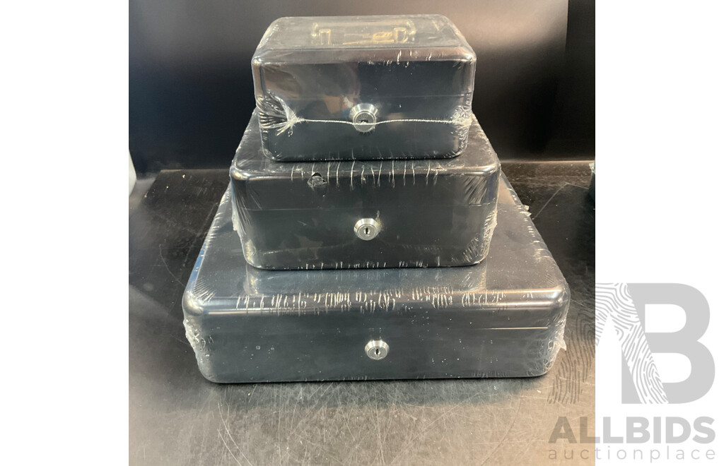 12x Lockable Cash Box in 3 Size
