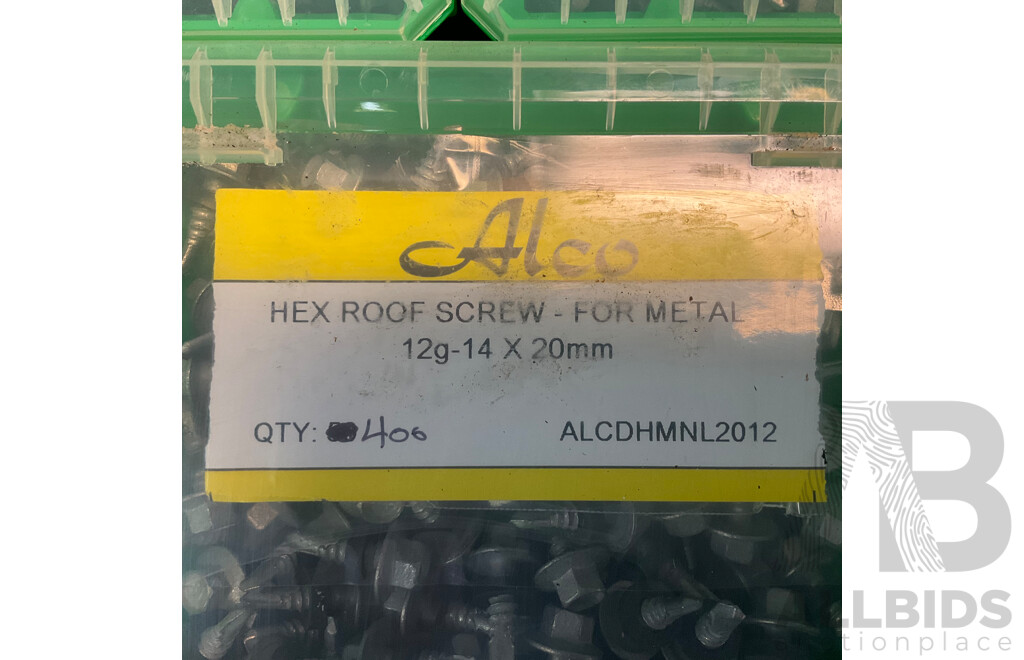 400 Pcs Hex Roof Metal Screws - 12g 14x20mm - Total in 5 Boxes