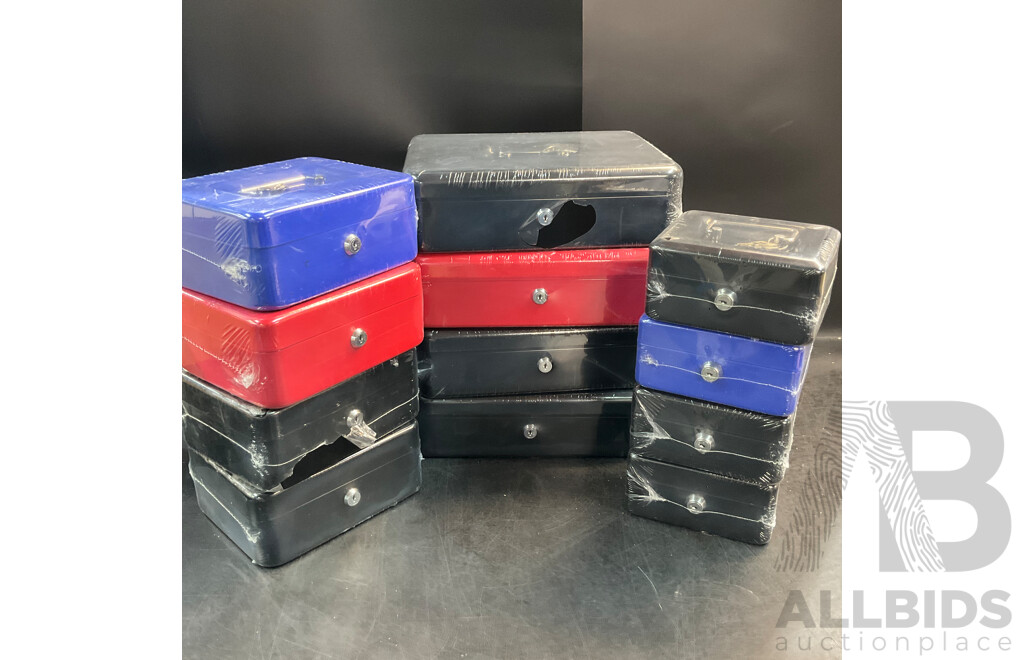 12x Lockable Cash Box in 3 Size