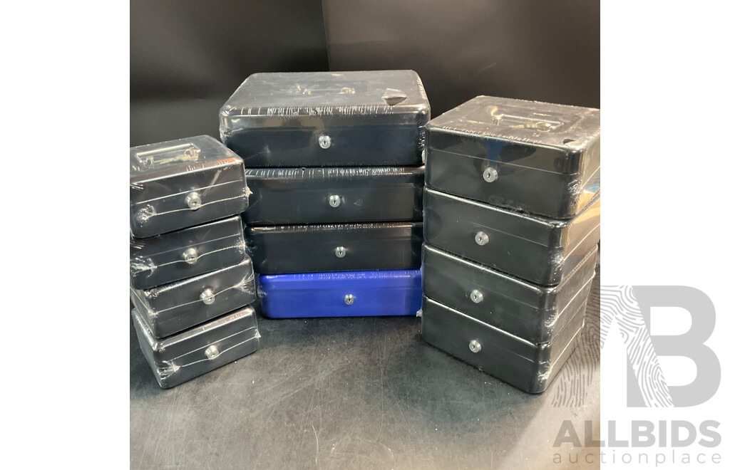 12x Lockable Cash Box in 3 Size