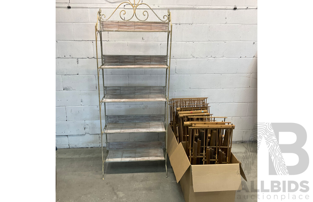 24 X Indonesian Bamboo Angklung & Wood Racking Horse & Foldable Bamboo Shelf