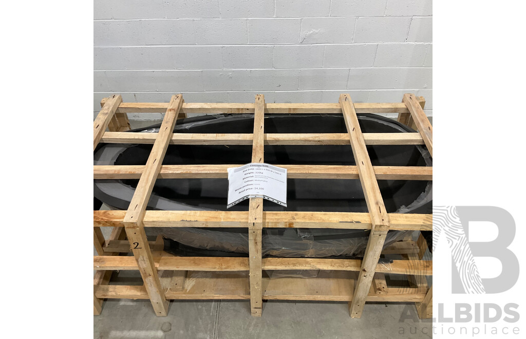 Stone Composite Bath - Medium Grey (1800L X 900W X 500H) - ORP $4,100.00