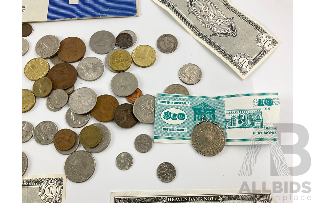 Collection of International Currency Including USA Milatary Banknotes and Coin, UK, Australia, Vietnam, New Zealand and More