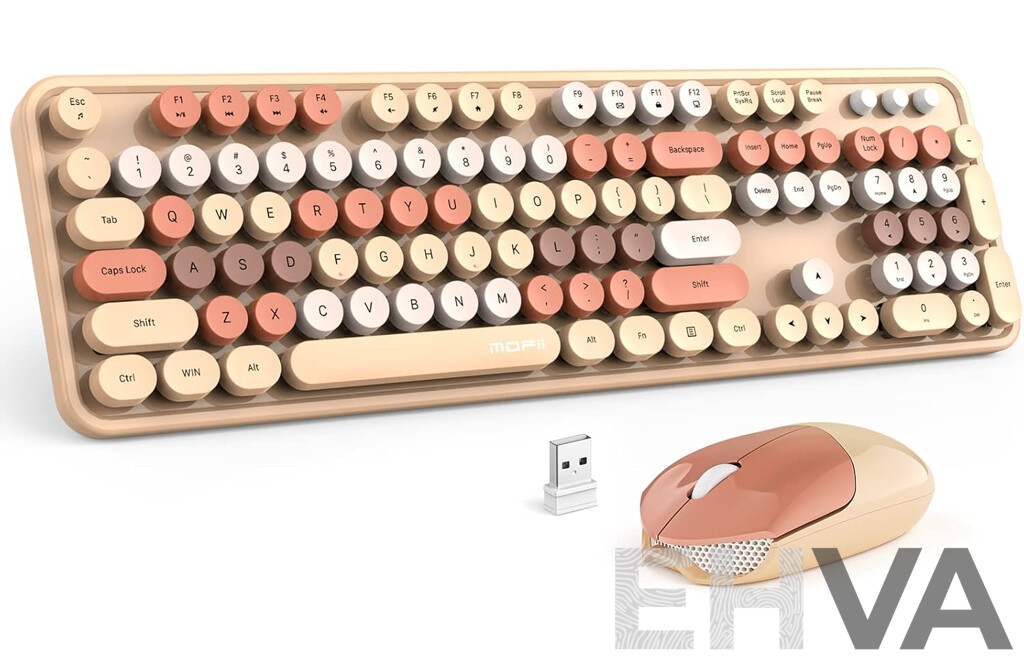 MOFII Wireless Keyboard and Mouse Combo (Milk Tea)