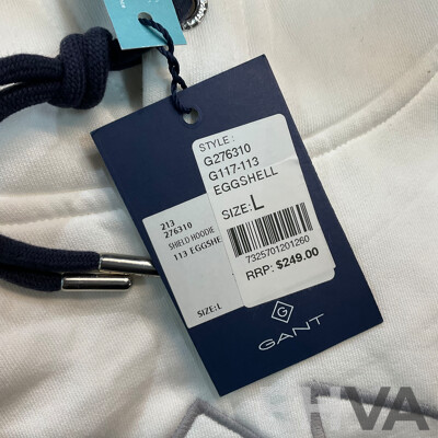 GANT White Shield Hoodie Size L/XL & EMPORIO ARMANI Pants Size XXL - Lot of 3