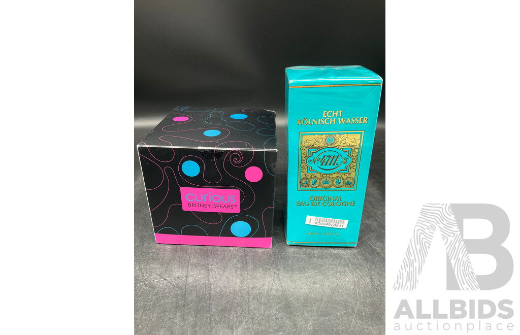 BRITNEY SPEARS Curious Eau De Parfume 100ml & ECHT KOLNISCH WASSER Eau De Cologne 200ml - Lot of 2