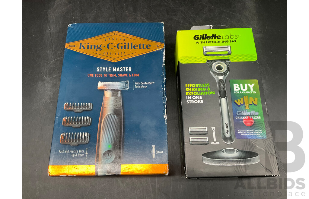 KING C. GILLETTE Style Master, GILLETTE Labs - Lot of 2