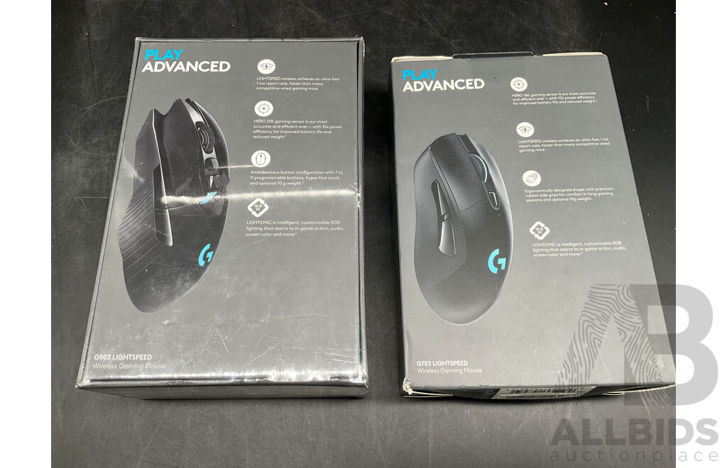 LOGITECH G903 and G703 Wireless Gaming Mouse - Lot of 2