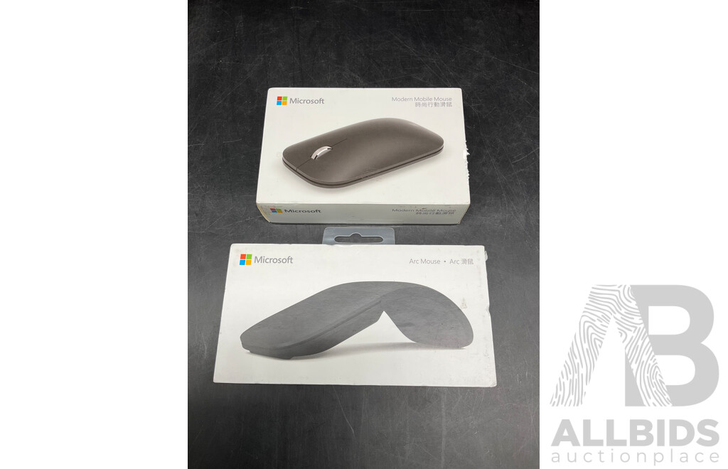 MICROSOFT Modern Mobile Mouse and Arc Mouse - Lot of 2