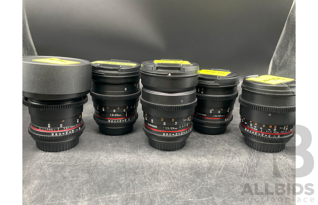 SAMYANG Lenses in Carry Case - Lot of 5