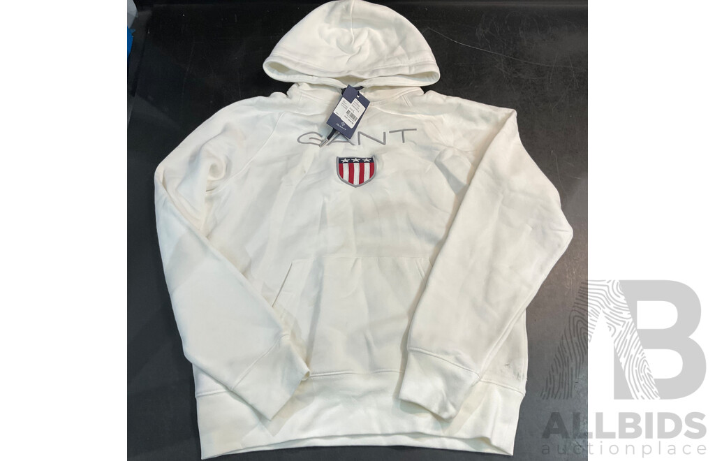 GANT White Shield Hoodie Size L/XL & EMPORIO ARMANI Pants Size XXL - Lot of 3